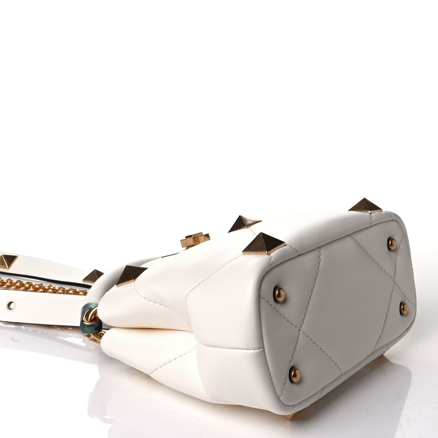 Valentino Garavani Nappa Mini Roman Stud The Handle Bag Ivory 3 of 6