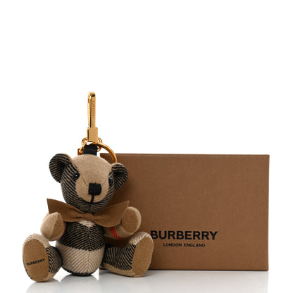 Burberry Cashmere Vintage Check Thomas Bear Bag Charm Camel 6 of 6