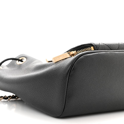 Chanel Caviar Quilted CC Pocket Bucket Bag Black 9 of 11