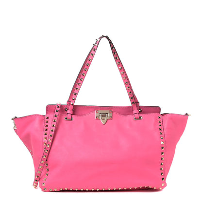 Valentino Garavani Vitello Medium Rockstud Tote Fuxia Fluo 2 of 19