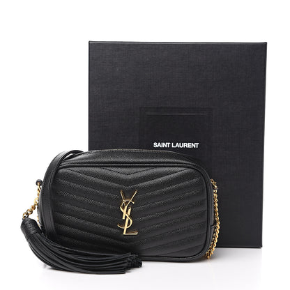 Saint Laurent Grain De Poudre Matelasse Monogram Mini Lou Camera Bag Black 9 of 9