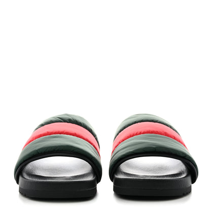 Gucci Nylon Web Womens Slide Sandals 40 Black Green Red 2 of 11