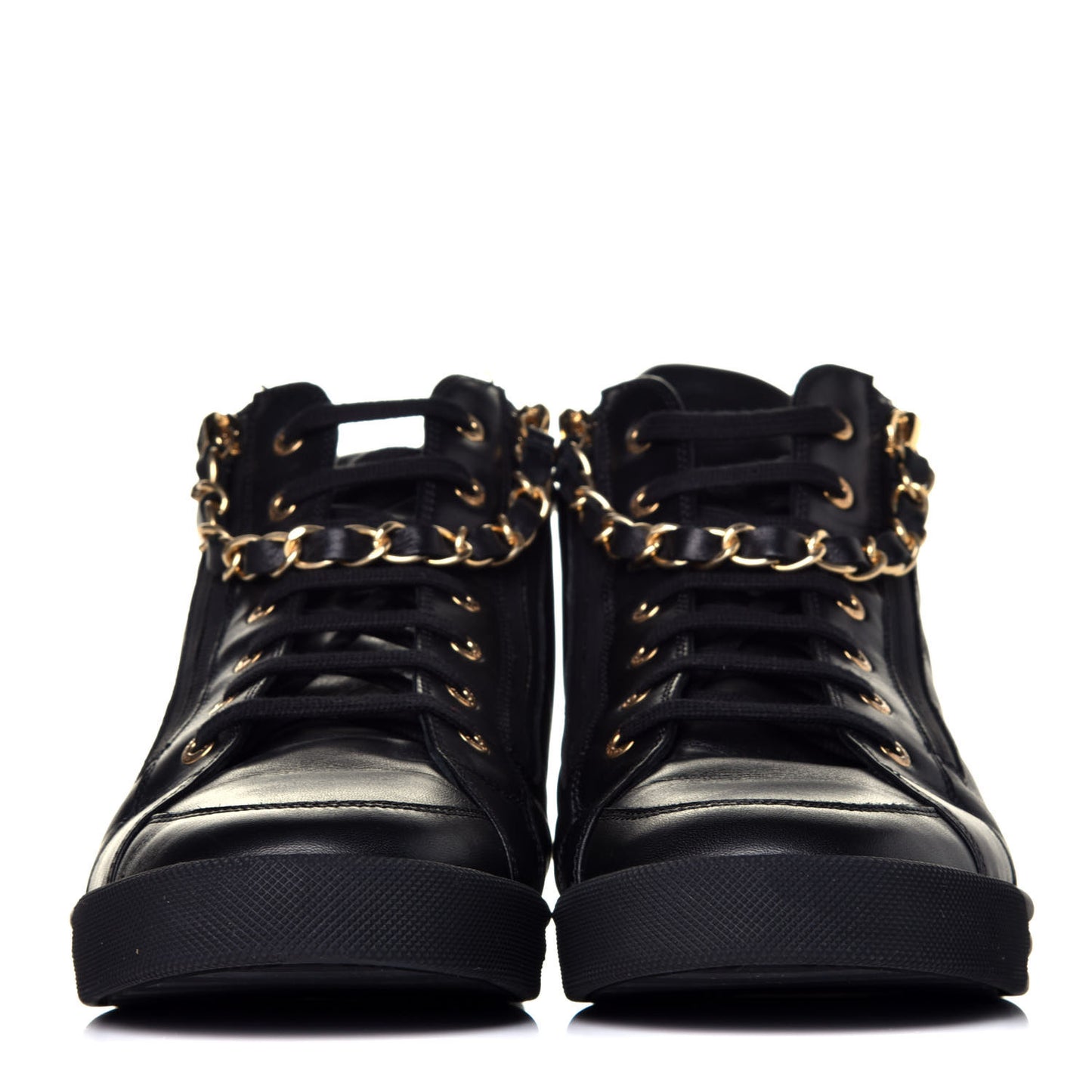 Calfskin Mens Zipped Sneakers 41 Black