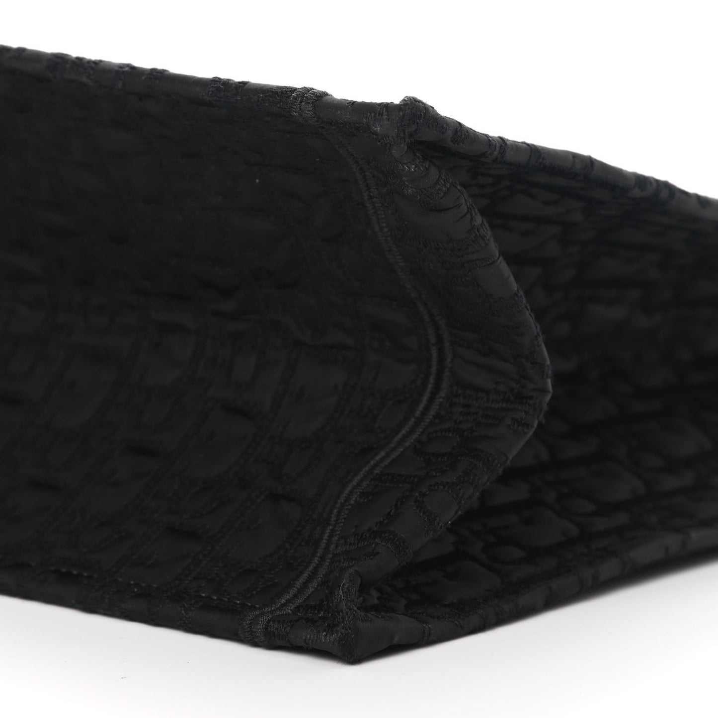 Canvas Satin Embroidered Book Tote Insert Black