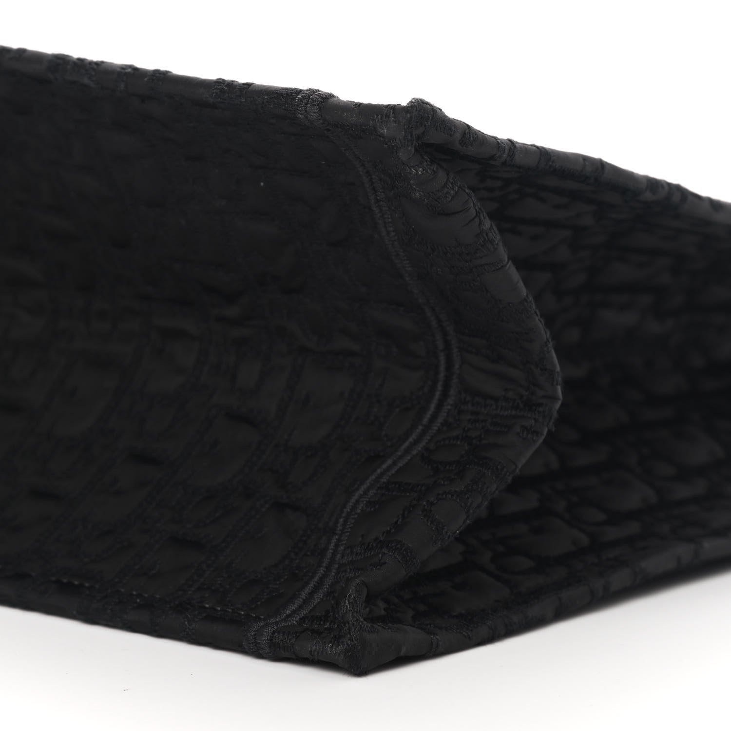 Christian Dior Canvas Satin Embroidered Book Tote Insert Black 9 of 10