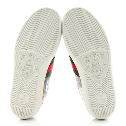 Gucci GG Supreme Monogram Flora Web Womens Ace Sneakers 35 Beige Multicolor Rosso 5 of 9