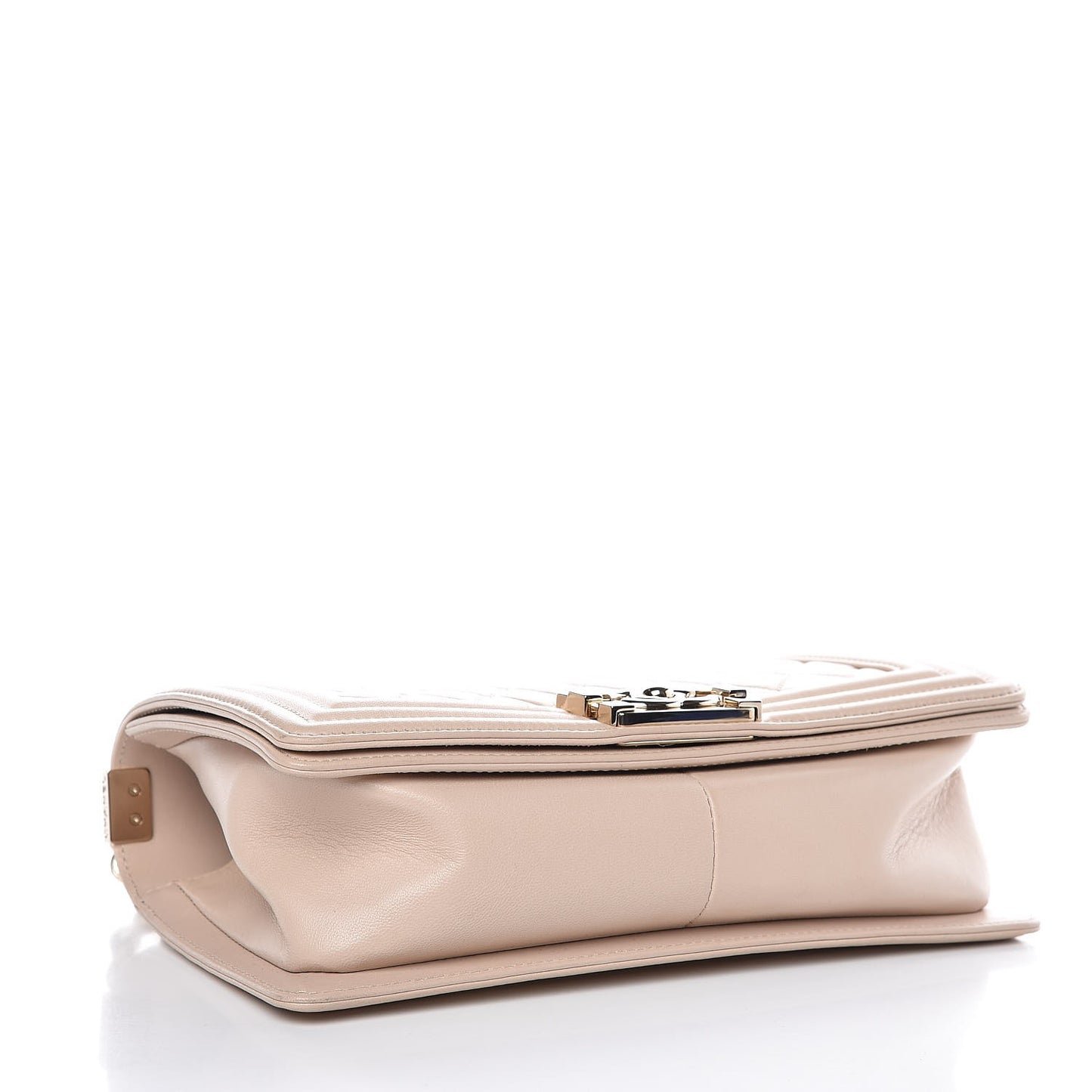 Lambskin Quilted Medium Boy Flap Beige