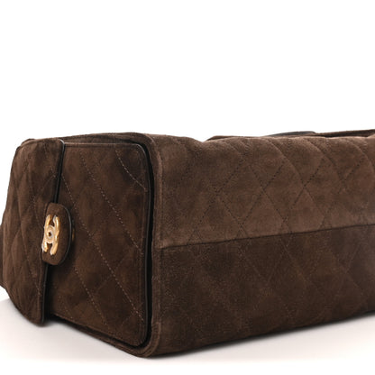 Chanel Suede Quilted Small Chanel 25 Handbag Dark Brown 9 of 11
