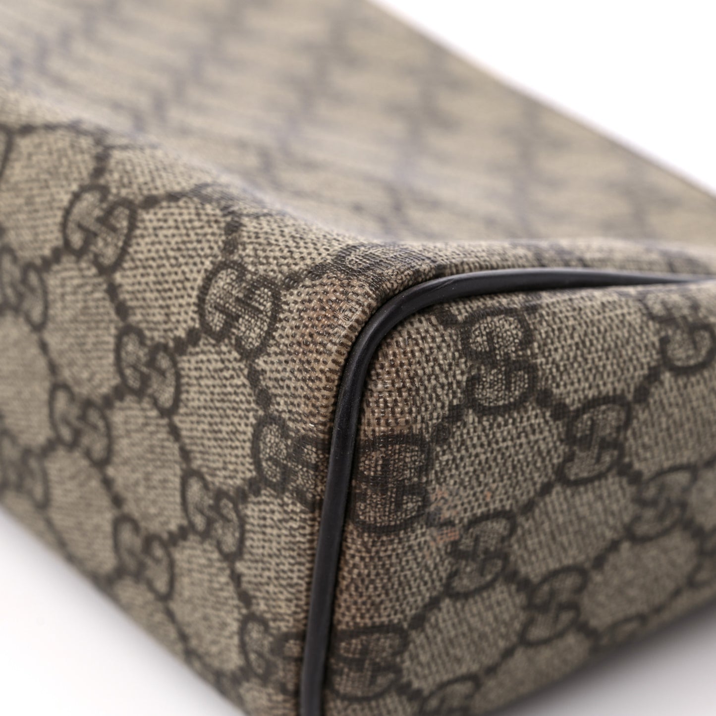 GG Supreme Monogram Cosmetic Case Brown