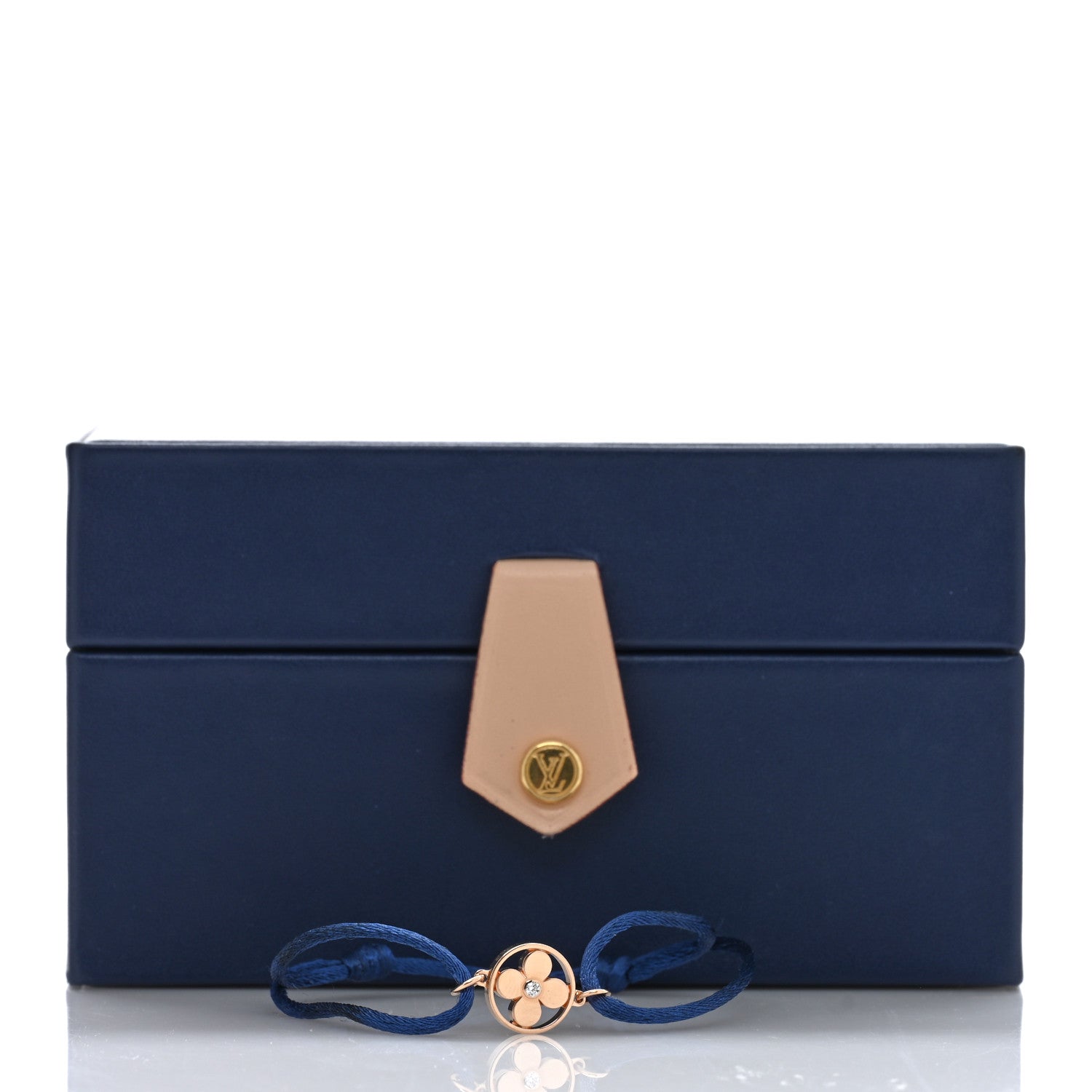 Louis Vuitton 18K Pink Gold Diamond Idylle Blossom Sun Cord Bracelet Blue 4 of 4