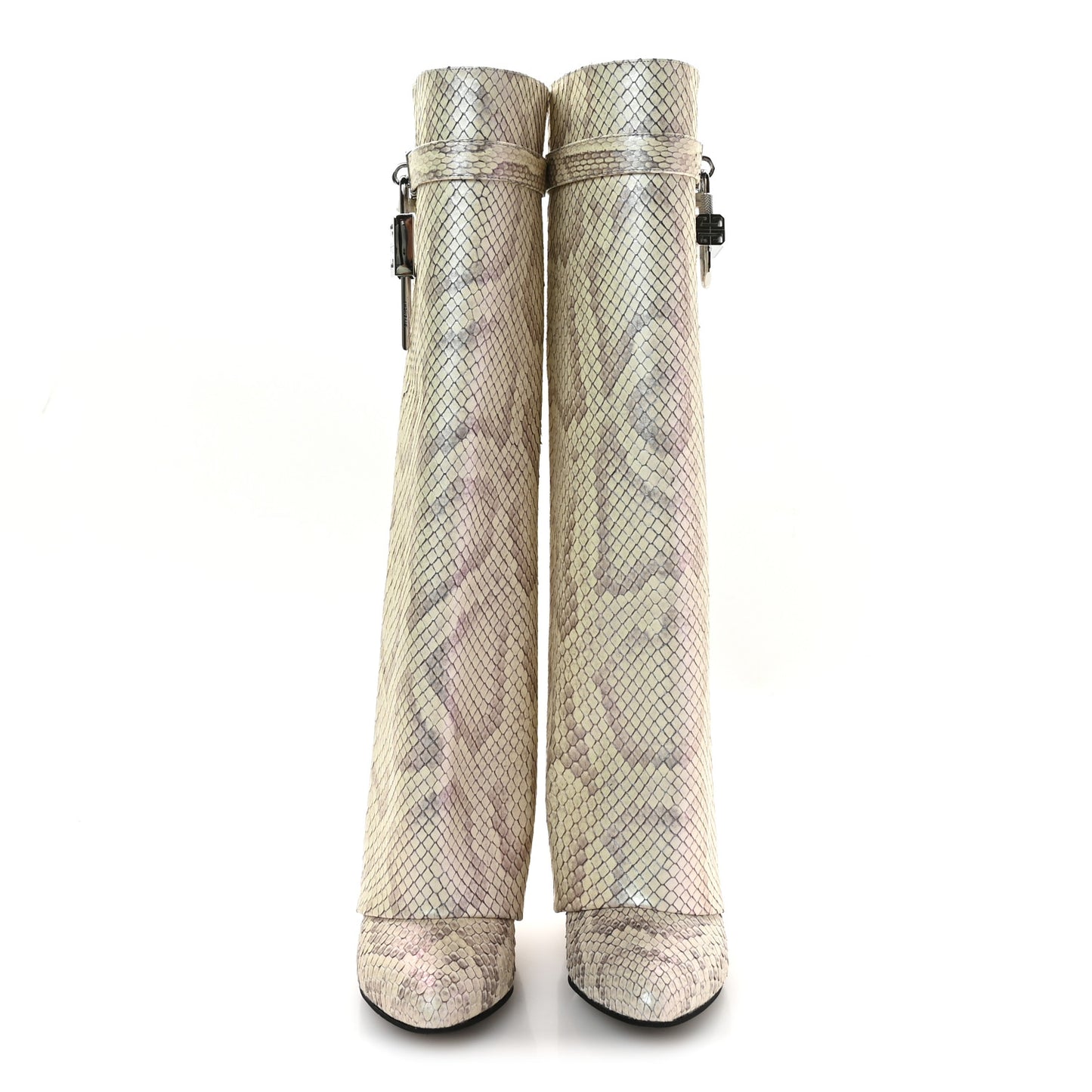 Python Shark Lock Pant Boots 39 Natural Beige