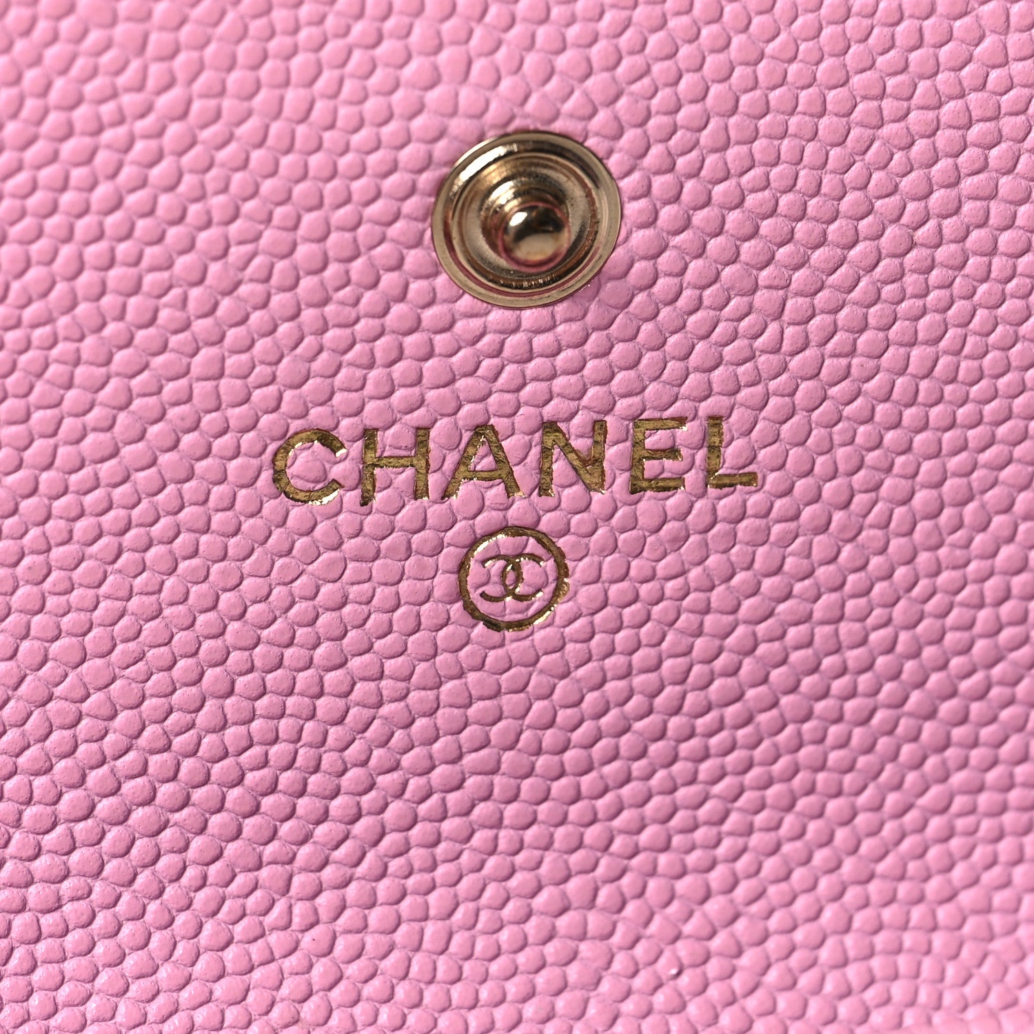 Chanel Caviar Metal Perforated Quilted CC Flap Card Holder Pink Green 6 of 9