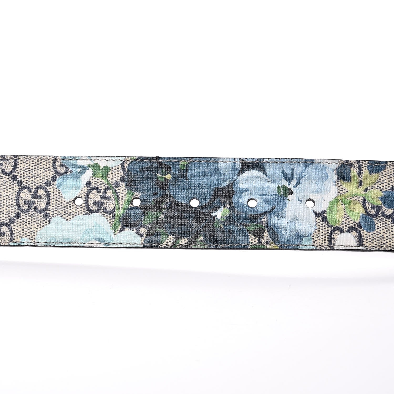 Gucci GG Supreme Monogram Blooms Interlocking G Belt 100 40 Beige Blue Navy 4 of 7