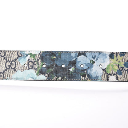 Gucci GG Supreme Monogram Blooms Interlocking G Belt 100 40 Beige Blue Navy 4 of 7
