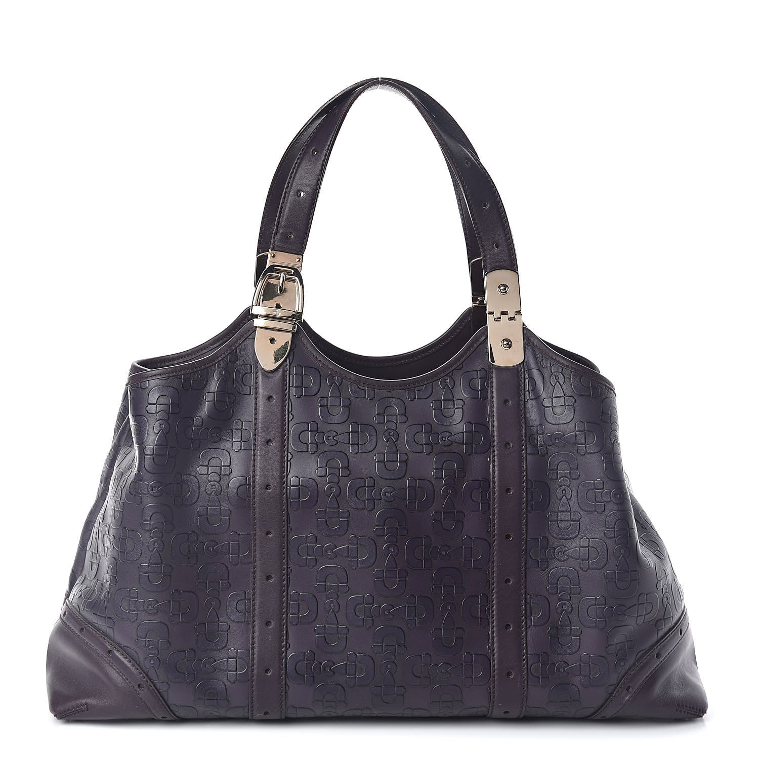 Gucci Calfskin Horsebit Embossed Large Glam Shoulder Bag Purple 1 of 10