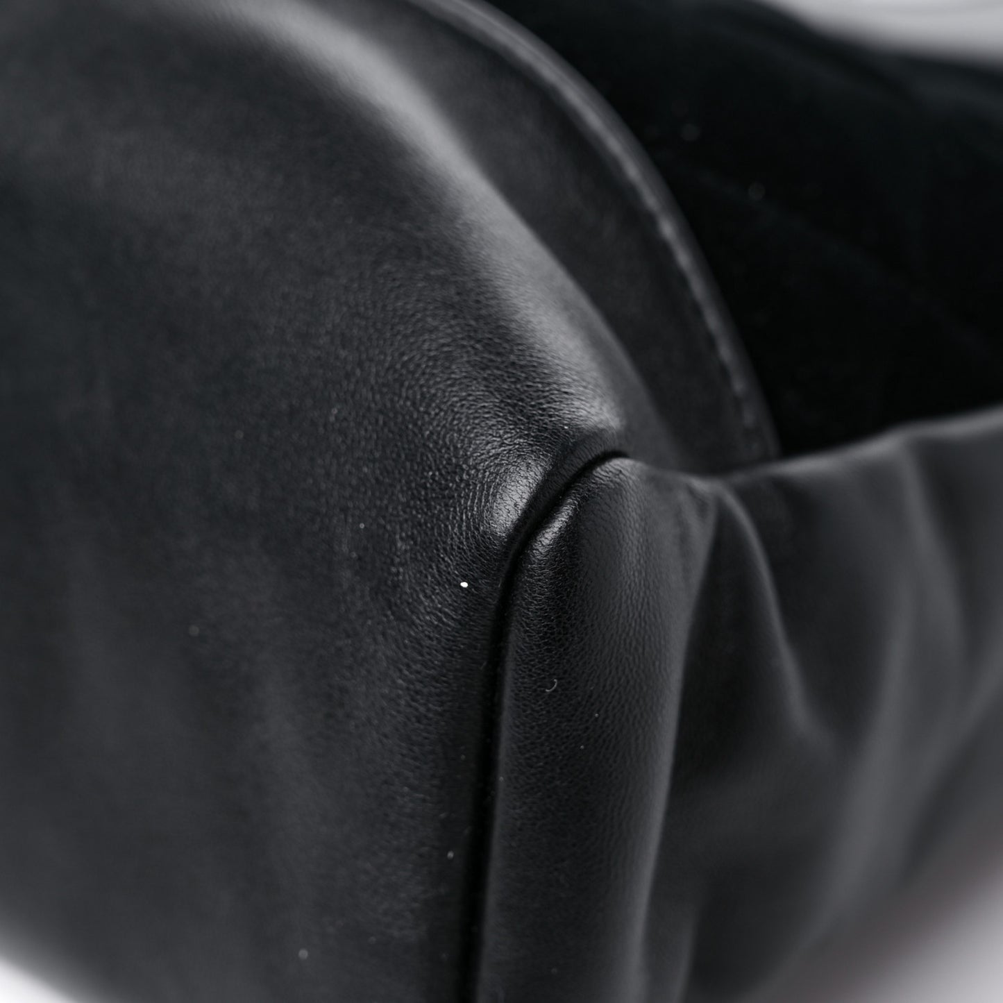 Velvet Lambskin Quilted Small 31 Shopping Bag Black
