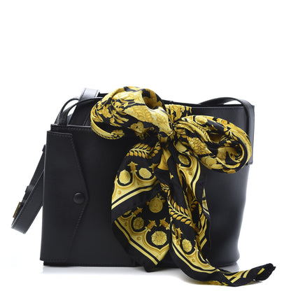 Versace Calfskin Barocco Scarf Bucket Bag Black 1 of 10