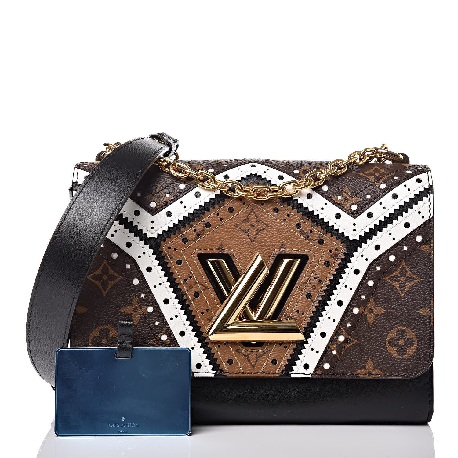 Louis Vuitton Veau Satin Monogram Twist Shoulder Bag MM Black 12 of 12