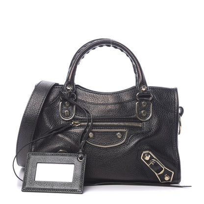 Balenciaga Chevre Gold Metallic Edge Hardware Mini City Black 1 of 10