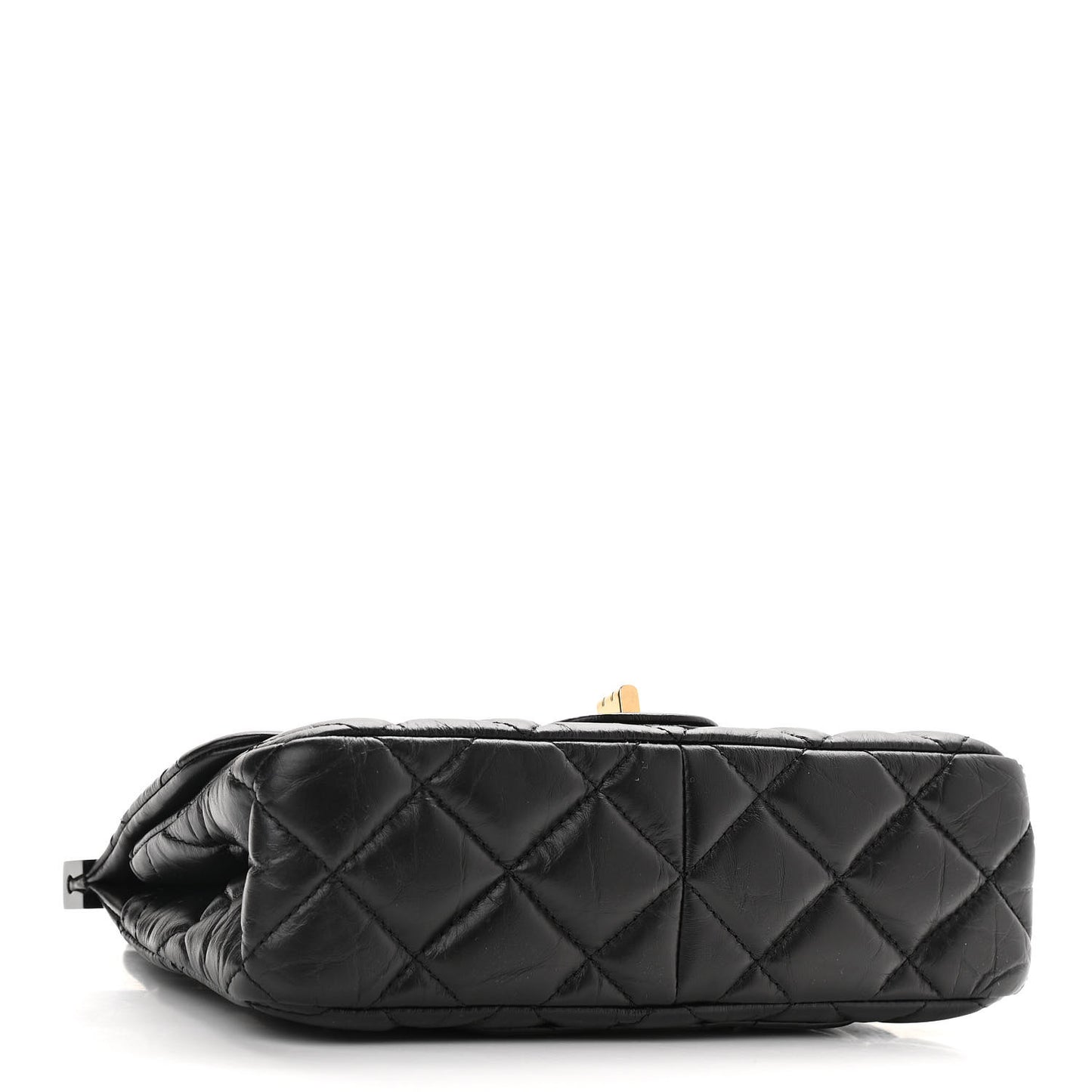 Aged Calfskin Quilted 2.55 Reissue Mini Hanger Flap Black