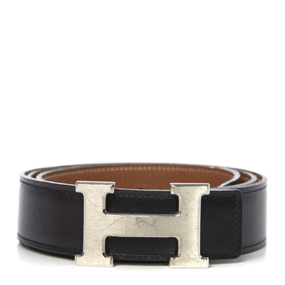 Hermes Box Togo 32mm H Belt 95 Black Gold 1 of 6
