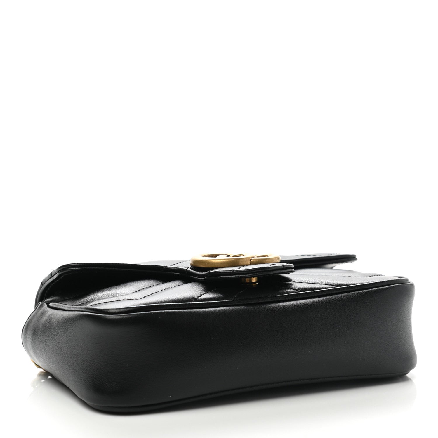 Gucci Calfskin Matelasse Super Mini GG Marmont Shoulder Bag Black 4 of 10