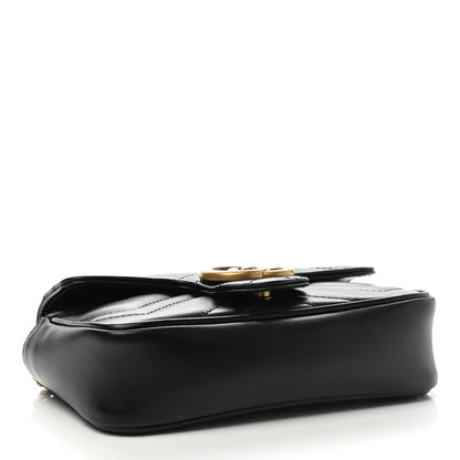 Gucci Calfskin Matelasse Super Mini GG Marmont Shoulder Bag Black 4 of 10