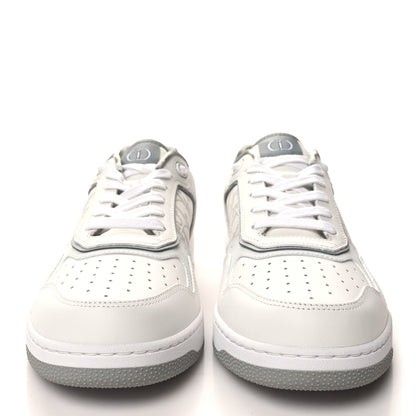 Christian Dior Smooth Calfskin Oblique Galaxy Perforated Mens B27 Low Top Sneakers 42 White Grey 2 of 9