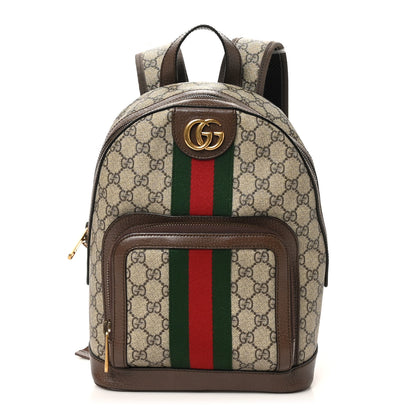Gucci GG Supreme Monogram Calfskin Web Small Ophidia Day BackpacK Beige Ebony New Acero 1 of 10