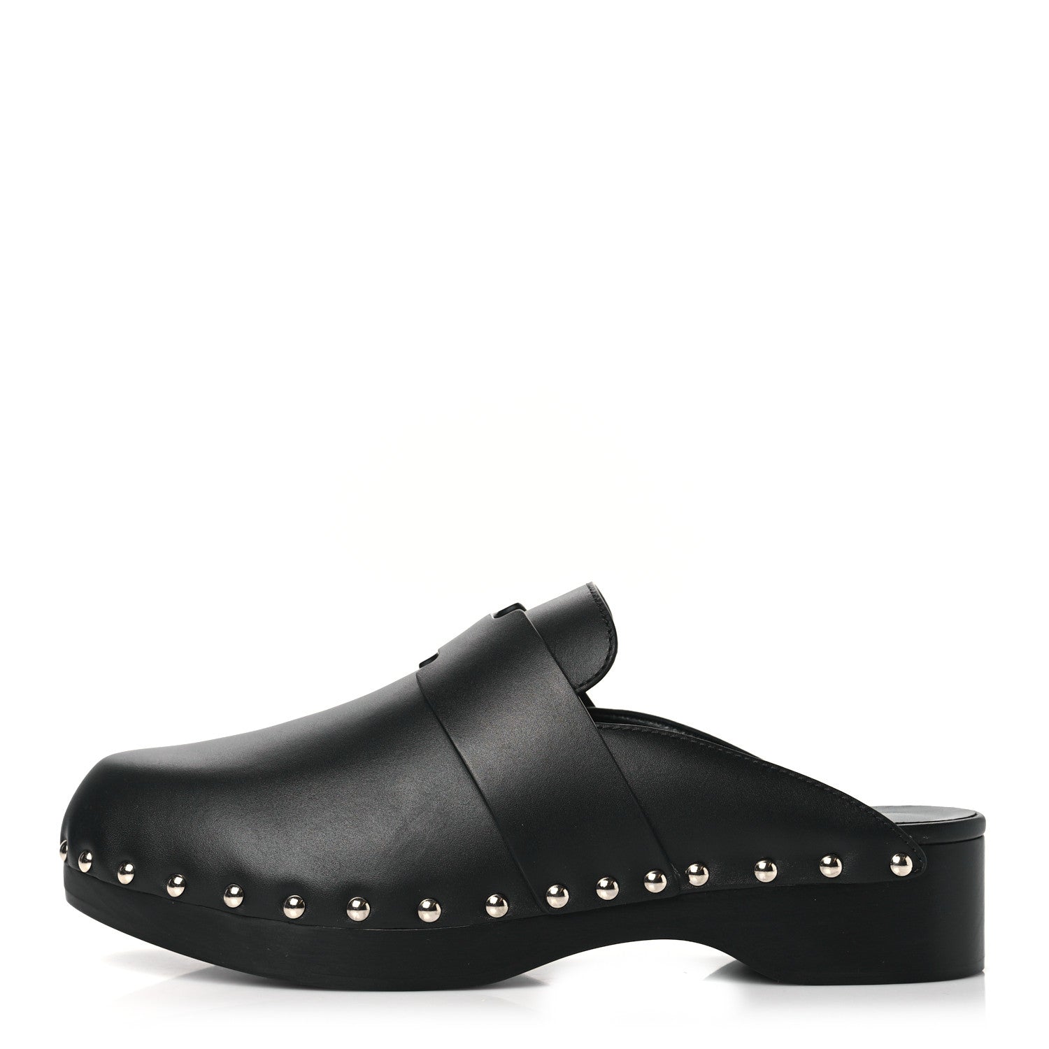 Hermes Calfskin Calya Mules 40 Black 1 of 8