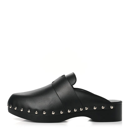 Hermes Calfskin Calya Mules 40 Black 1 of 8