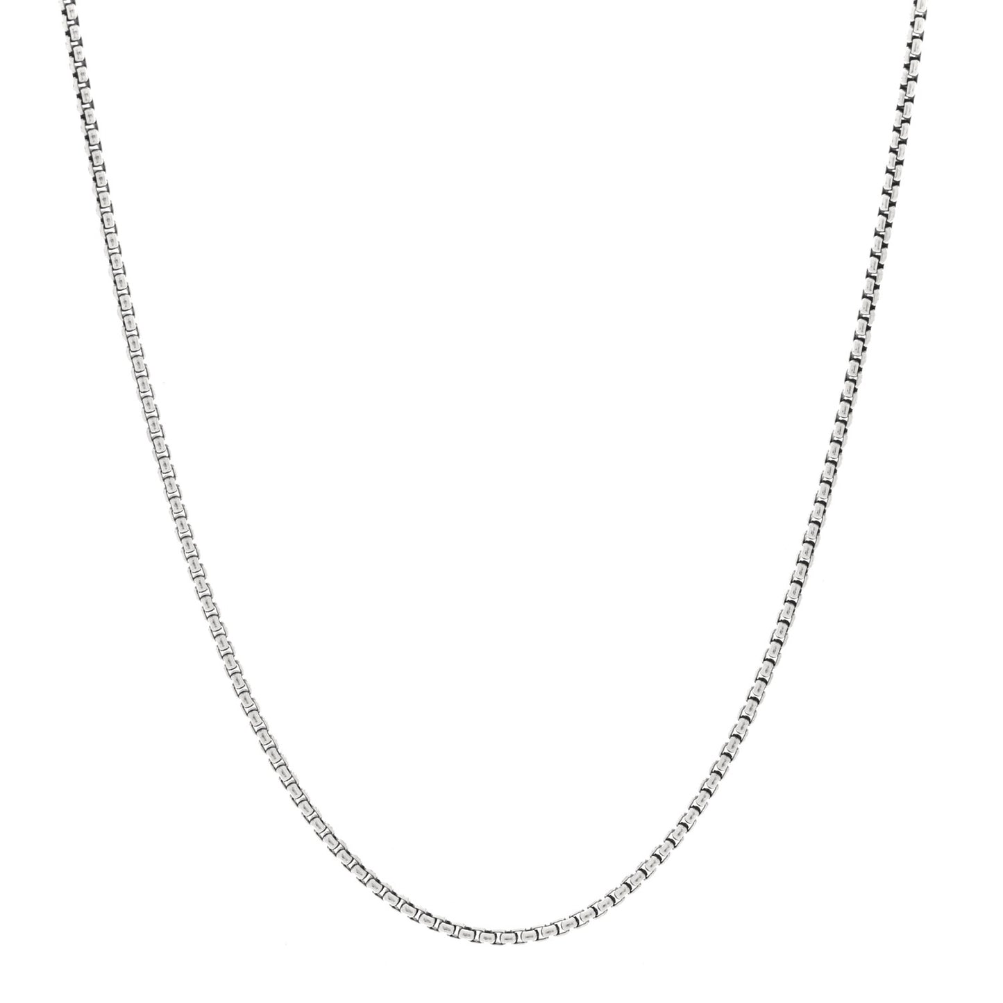Sterling Silver 14K Yellow Gold 1.7mm Baby Box Chain Necklace 16"