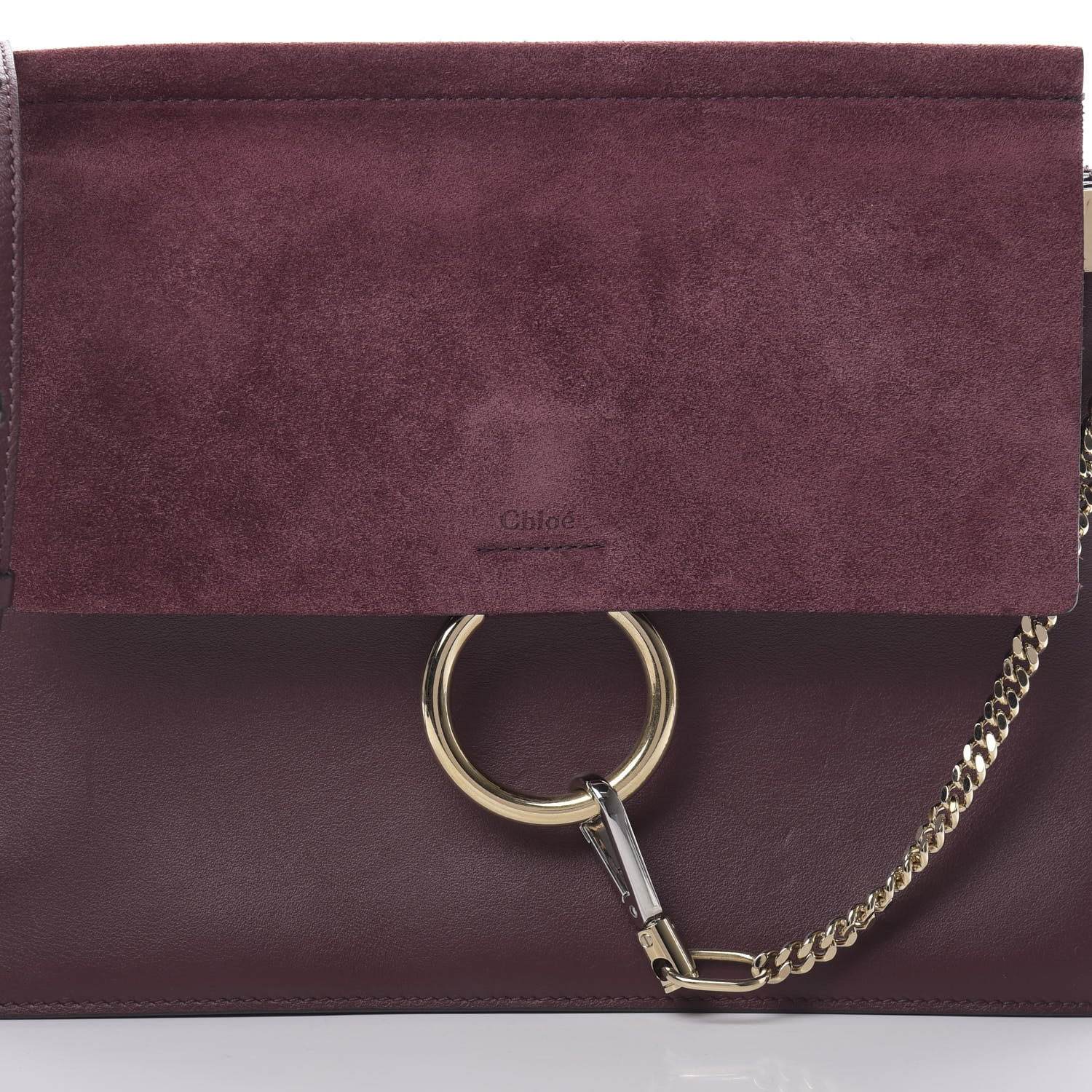 Chloe Calfskin Suede Medium Faye Shoulder Bag Intense Violine 8 of 12