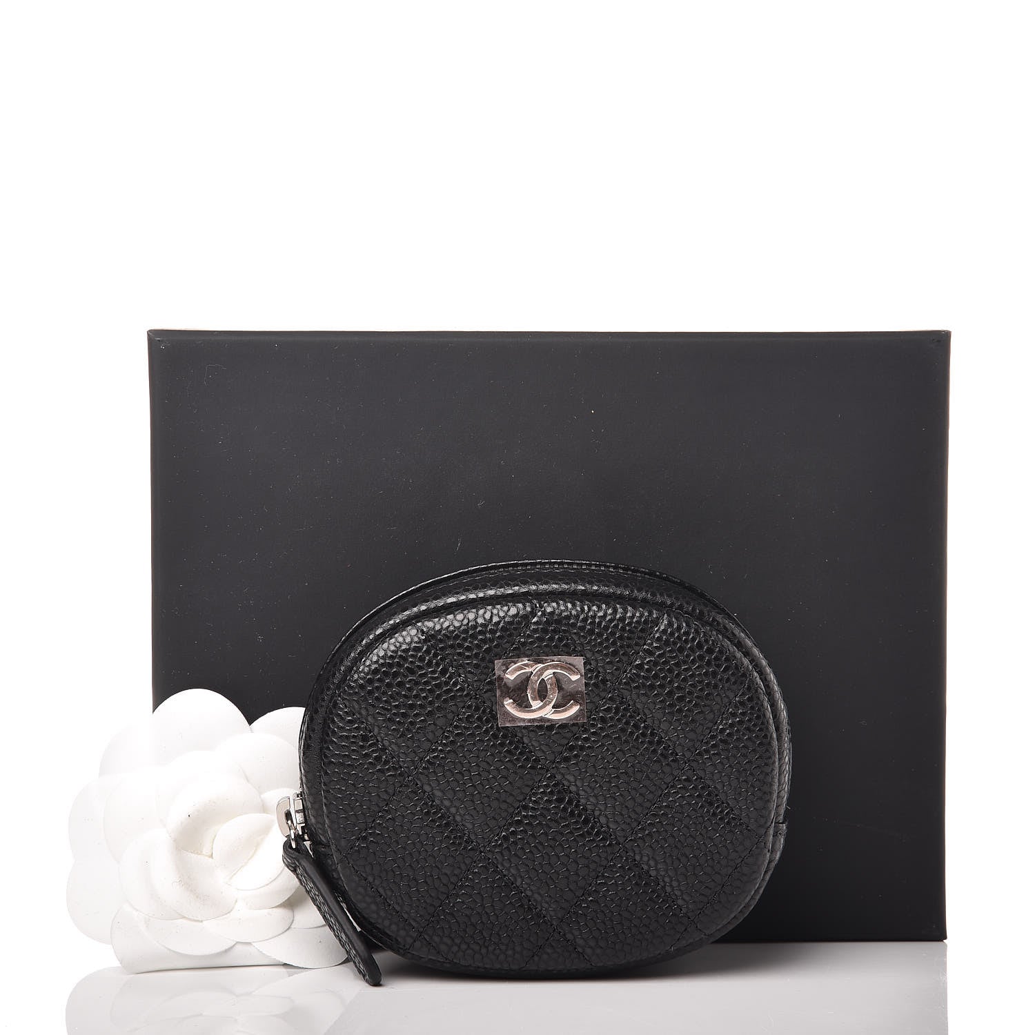 Chanel Caviar Quilted Zip Around Classic Coin Purse Black 8 of 8