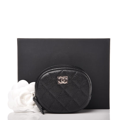 Chanel Caviar Quilted Zip Around Classic Coin Purse Black 8 of 8
