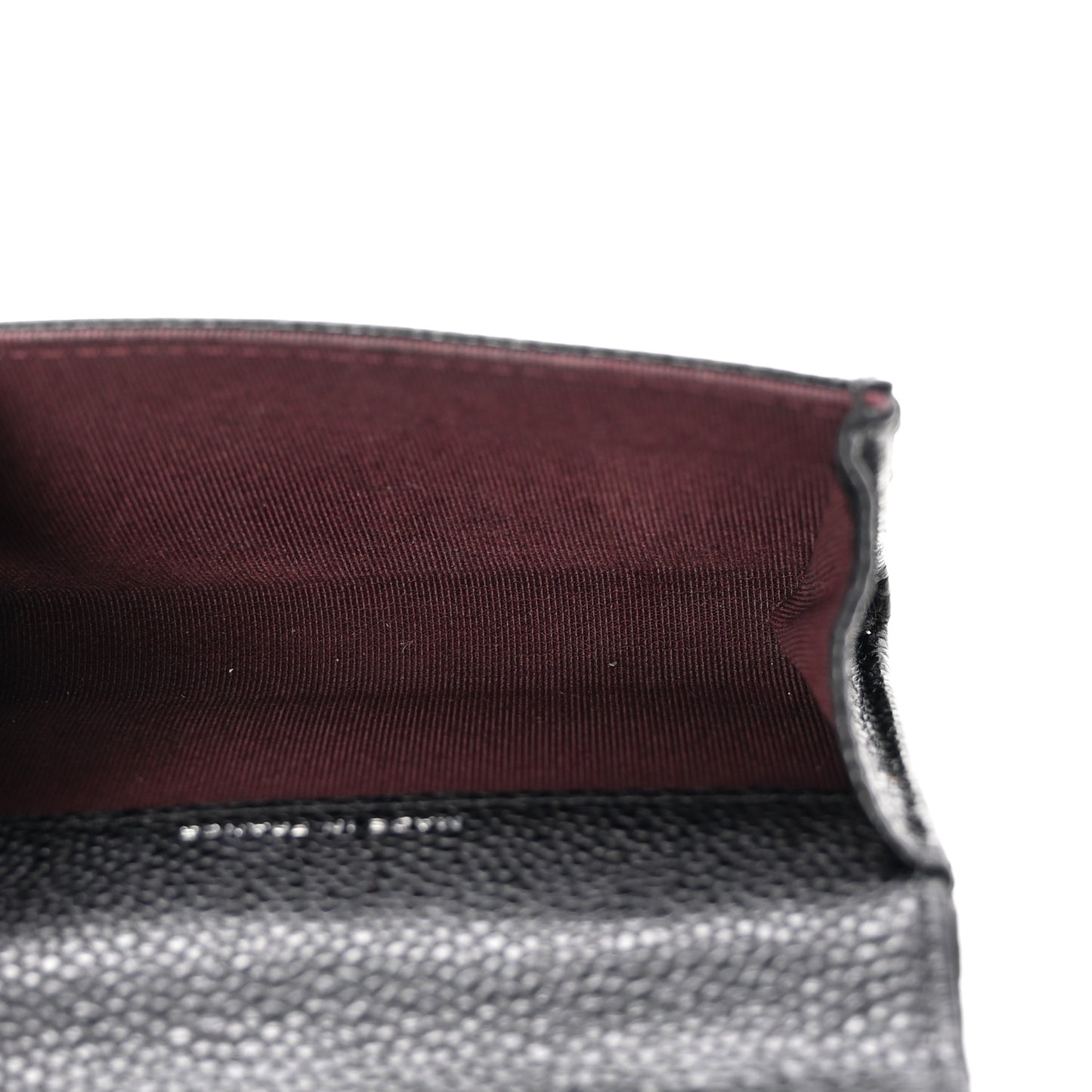 Caviar Quilted Flap Card Holder Wallet Black
