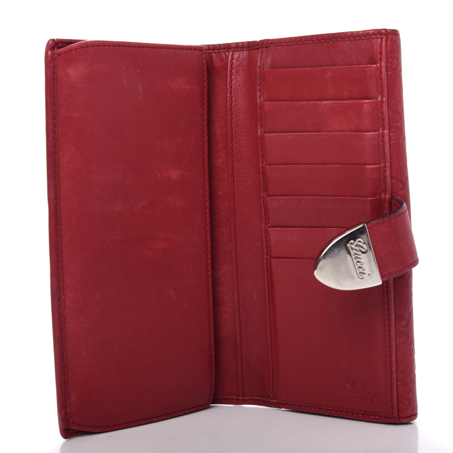Gucci Guccissima Continental Wallet Red 5 of 9