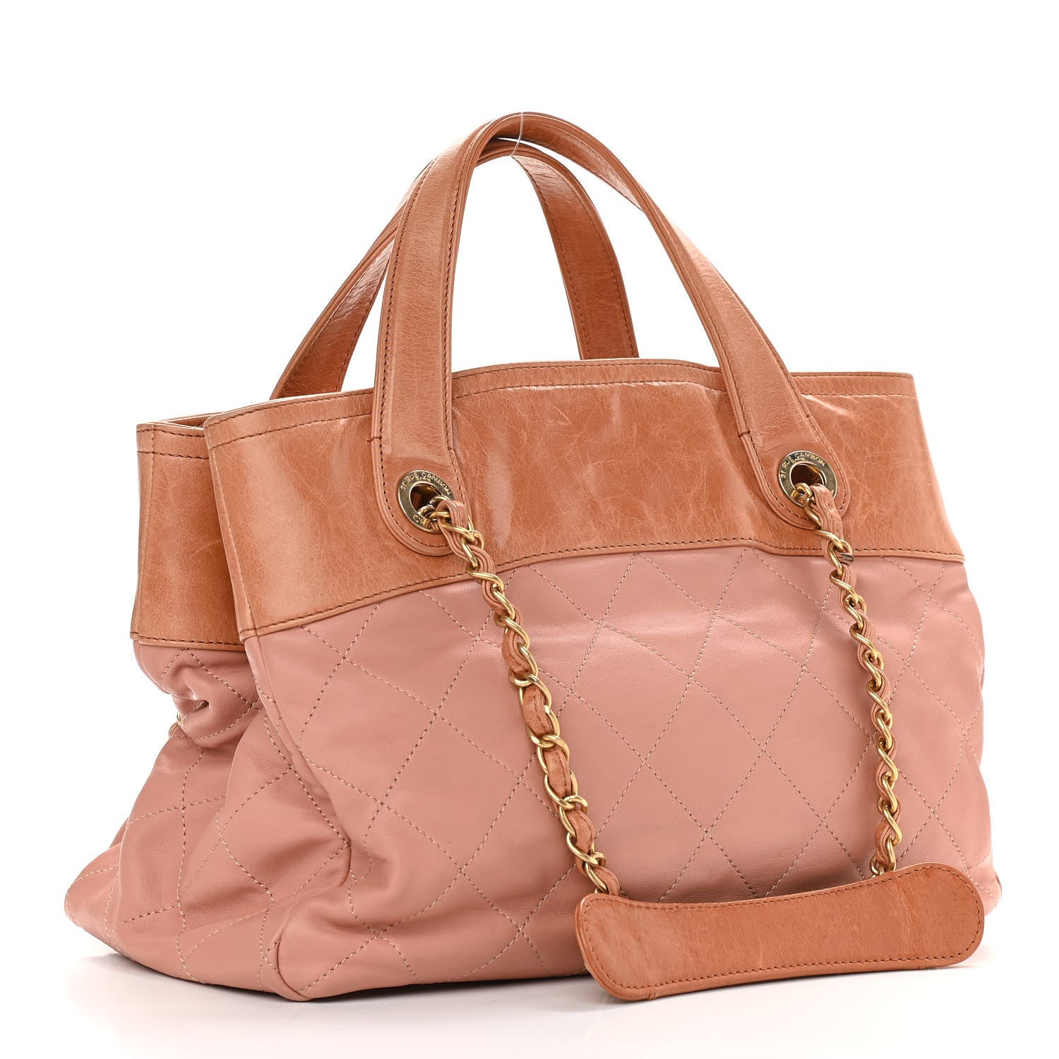 Chanel Calfskin Quilted In The Mix Small Shopping Tote Light Red 2 of 12