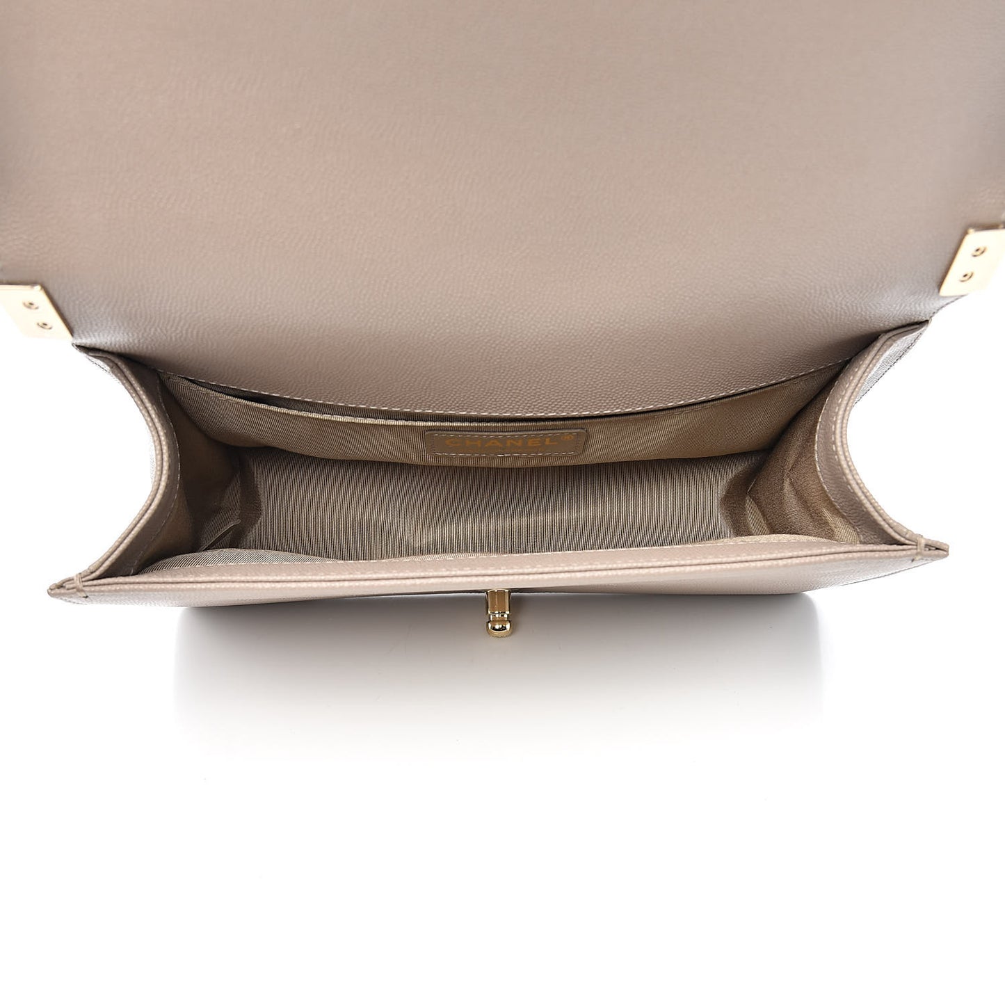 Caviar Quilted Medium Boy Flap Dark Beige