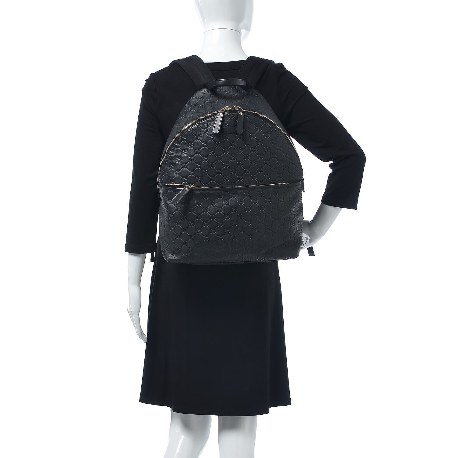 Gucci Guccissima Medium Classic Backpack Black 2 of 12