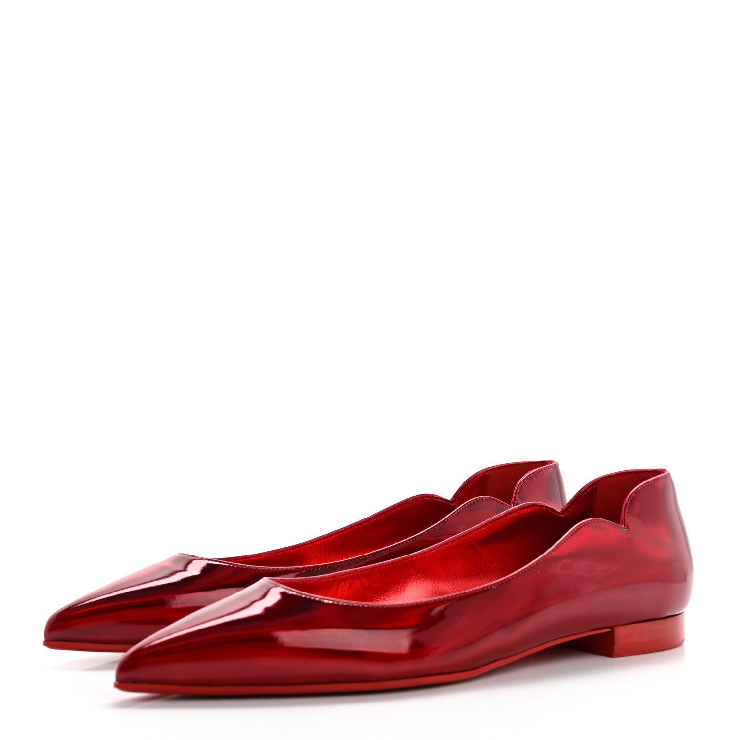Christian Louboutin Metallic Patent Psychic Hot Chickita Flats 38.5 Loubi 3 of 7