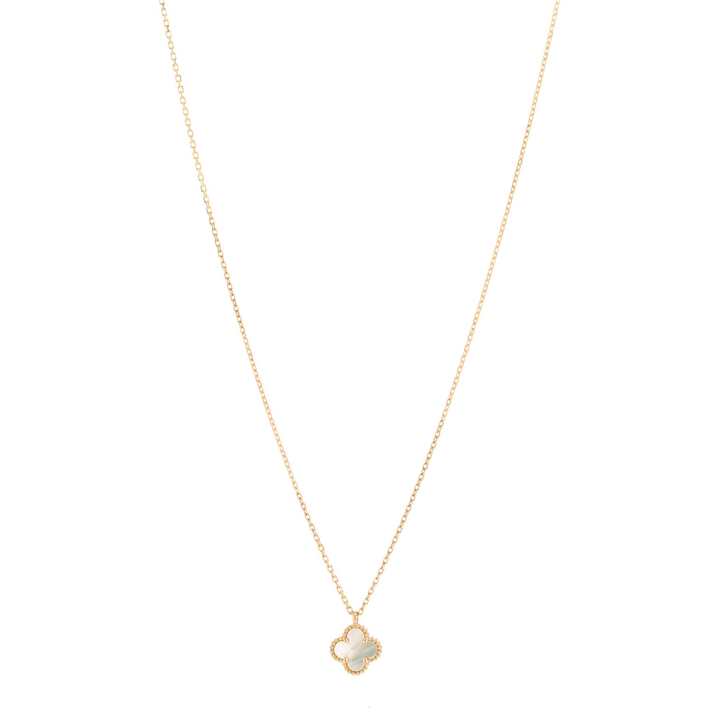 18K Yellow Gold Mother of Pearl Sweet Alhambra Pendant Necklace