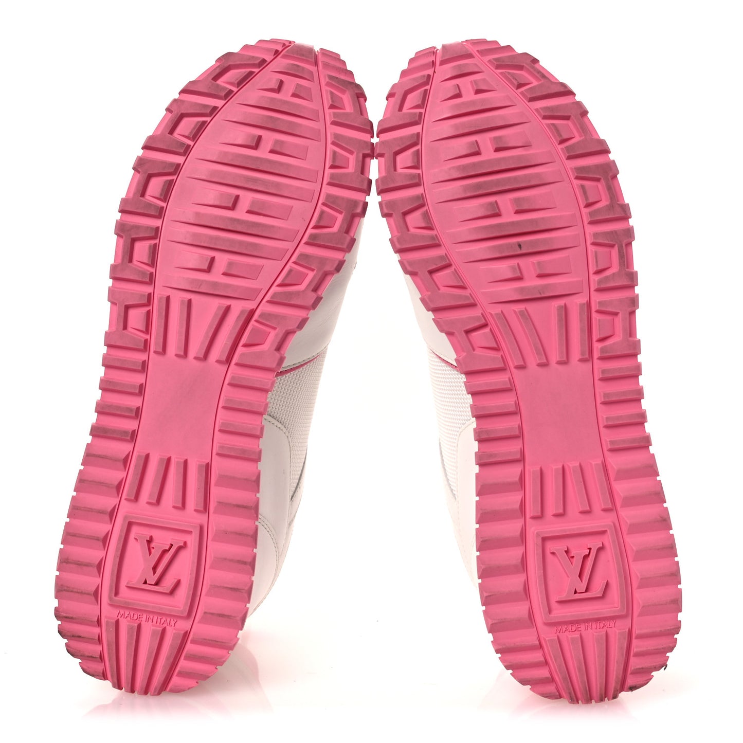 Calfskin Monogram Run Away Sneakers 38.5 White Pink