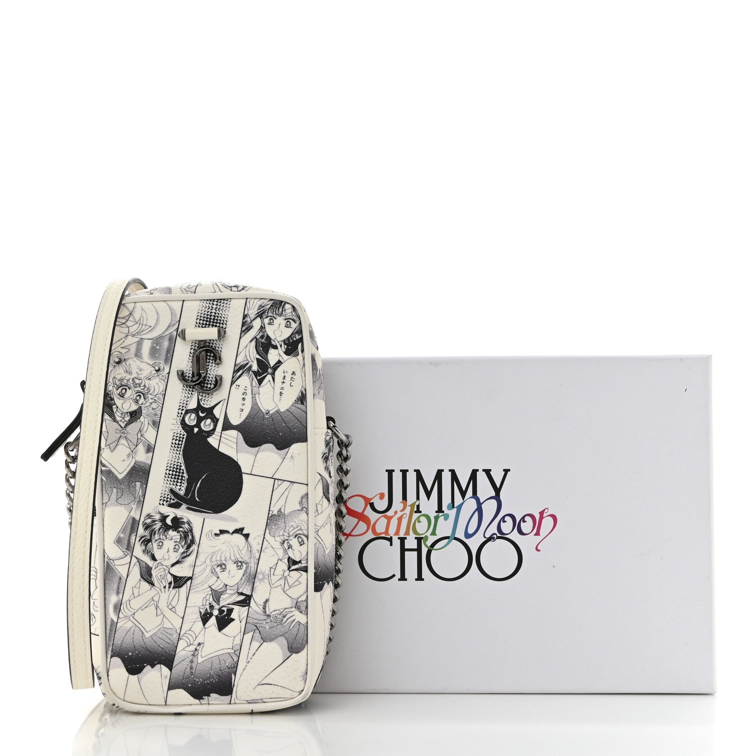 Jimmy Choo X SAILOR MOON Coated Canvas Printed Varenne Phone Case Black White Ultra Black 10 of 10
