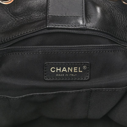 Chanel Lambskin Quilted Large Drawstring Bag Black 6 of 13