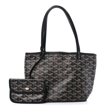 Goyard Goyardine Saint Louis Junior Jr PM Tote Black 1 of 22