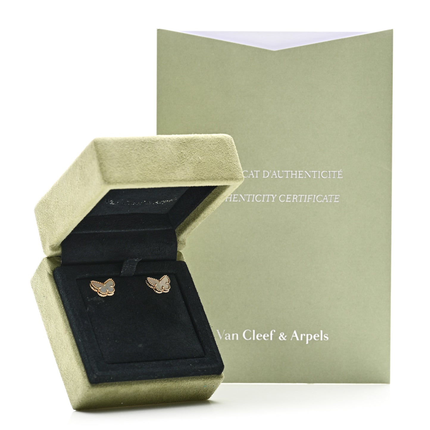 18K Yellow Gold Mother of Pearl Sweet Alhambra Butterfly Earrings