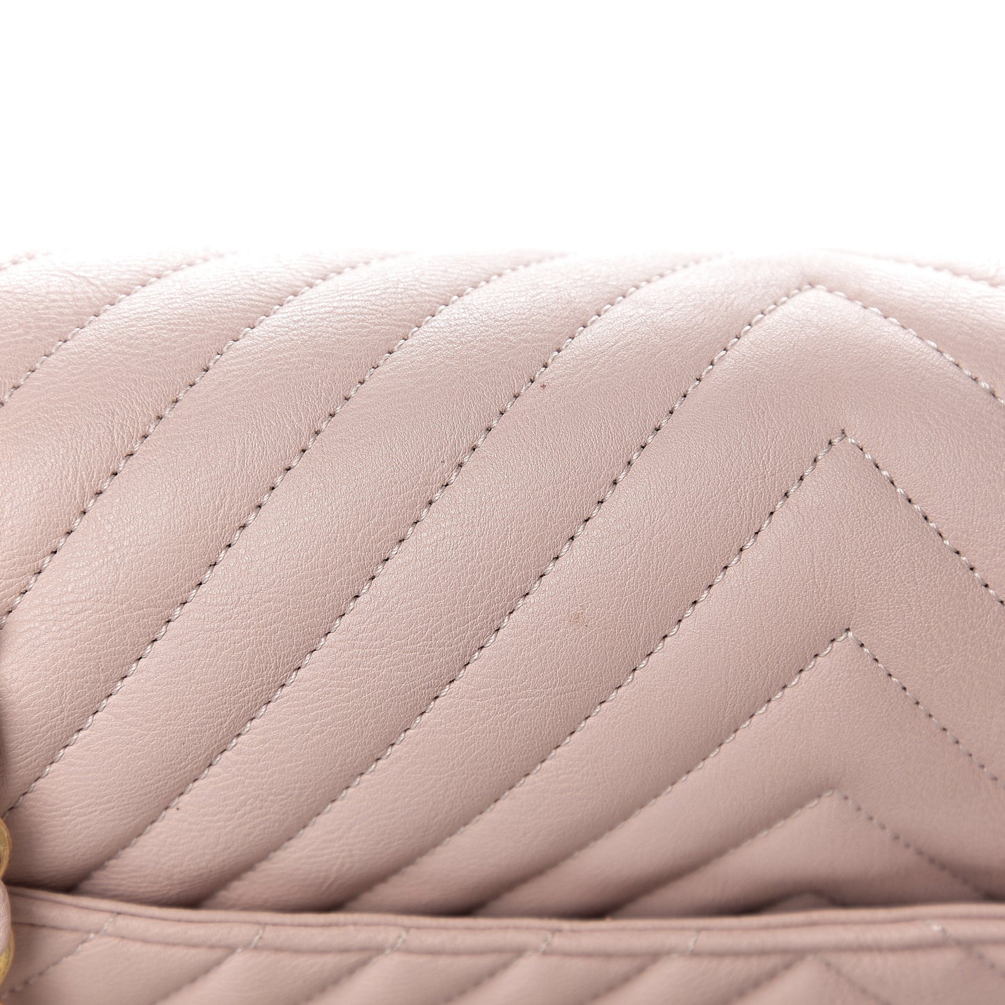 Calfskin Chevron Quilted Jumbo Double Flap Light Pink
