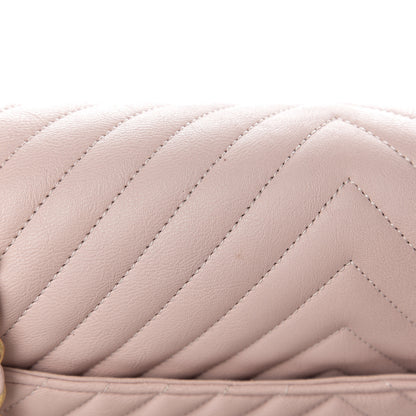 Chanel Calfskin Chevron Quilted Jumbo Double Flap Light Pink 9 of 11