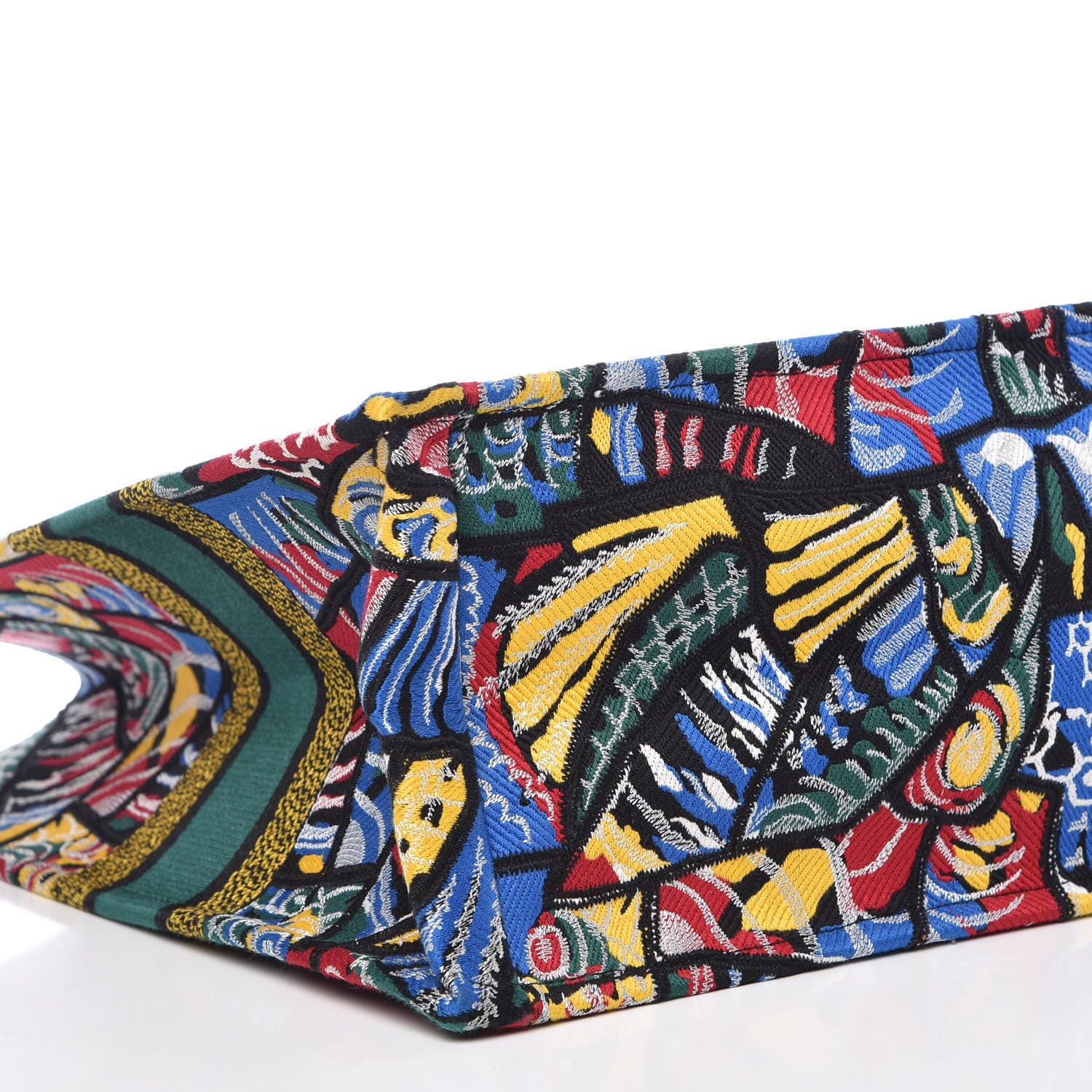 Christian Dior Canvas Embroidered Butterfly Book Tote Black Multicolor 5 of 9